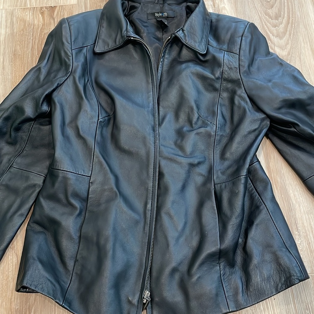 Style & Co black leather jacket - Picture 4 of 16